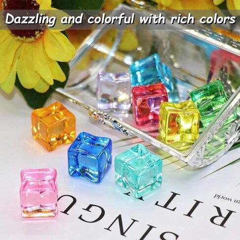 Transparent Acrylic Imitation Ice Cube Decoration, Table Vase Filler, DIY | Made of acrylic, DIY accessories, 0.6-inch curved blocks, easy to clean, reusable, vase decorations, transparency in Saudi Arabia