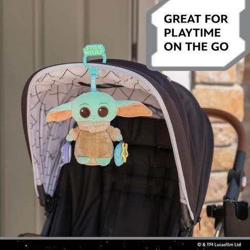 Kids Preferred Star Wars: THE Mandalorian Grogu On the Go Activity Toy - with Teether, Crinkle, Squeaker, Mirror and Travel Clip, Sensory Toy, for Ages 0+ in Saudi Arabia