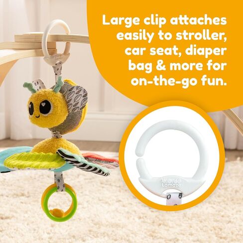 Lamaze Buzzy the Bee Clip-On Car Seat and Stroller Toy for Babies | Crinkle And Sensory Toy, Travel Toy For Car, Infant Toy, Ages 0 Months And Up, Clip-On Design For Strollers And Car Seats in Saudi Arabia
