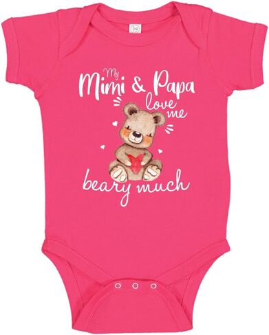 My Mimi and Papa Love Me Beary Much Baby Bodysuit One Piece Or Toddler Mimi & Papa Baby Clothes in Saudi Arabia