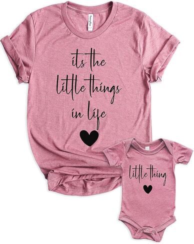 Teeny Fox Little Things in Life Mother Daughter Matching Outfits Mom and Me Cute Family Shirts in Saudi Arabia