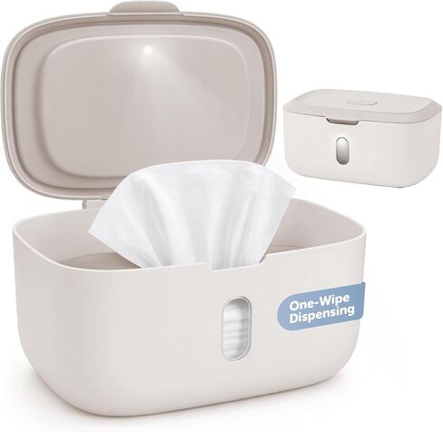 Jool Baby Wipes Dispenser – Pull Out One Wipe At a Time (Oatmeal) | Built-in Changing Light – Fits Standard Continuous Wipes in Saudi Arabia