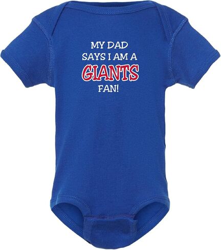 Curiositees My Dad/Grandpa/Uncle Says I am a Giants Fan Baby Boy Bodysuit Outfit - Royal in Saudi Arabia