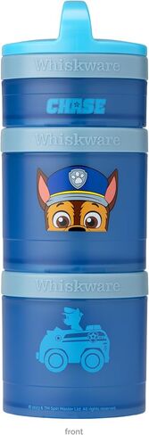 Whiskware Paw Patrol Stackable Snack Containers for Infants, Kids, and Toddlers, Durable Food Storage Containers for Daycare, Car, and Airplane Travel, Dishwasher Safe, Chase in Saudi Arabia