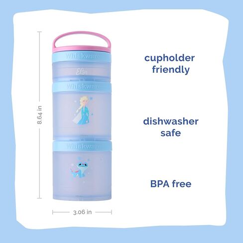 Whiskware Disney Princess Frozen, Stackable Snack Containers for Kids, 3 Stackable Snack Cups for School or Travel, Formula and Cupholder Friendly, Elsa and Bruni in Saudi Arabia