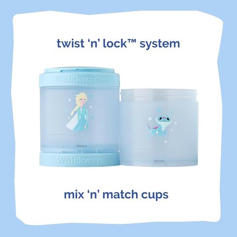 Whiskware Disney Princess Frozen, Stackable Snack Containers for Kids, 3 Stackable Snack Cups for School or Travel, Formula and Cupholder Friendly, Elsa and Bruni in Saudi Arabia