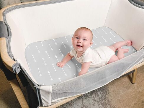 Premium Bassinet Fitted Sheet for Halo, Mika Micky, Maxi COSI & Others - 4 Pack 100% Jersey Knit - Bedding for Standard Size Oval or Halo Pads for Boys & Girls in Kuwait