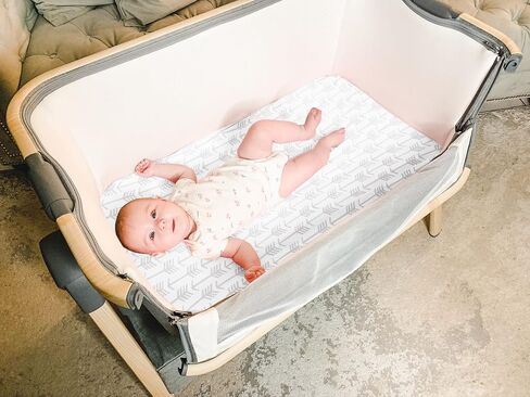 Premium Bassinet Fitted Sheet for Halo, Mika Micky, Maxi COSI & Others - 4 Pack 100% Jersey Knit - Bedding for Standard Size Oval or Halo Pads for Boys & Girls in Kuwait