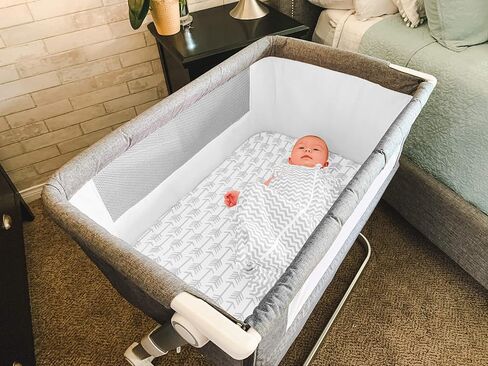 Premium Bassinet Fitted Sheet for Halo, Mika Micky, Maxi COSI & Others - 4 Pack 100% Jersey Knit - Bedding for Standard Size Oval or Halo Pads for Boys & Girls in Kuwait