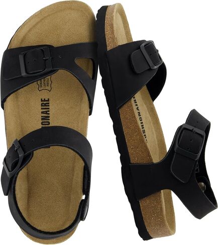CUSHIONAIRE Lauri Cork Footbed Sandals for Women with Back Strap, Adjustable Double Buckle Ankle Strap Sandals, Memory Foam in Kuwait