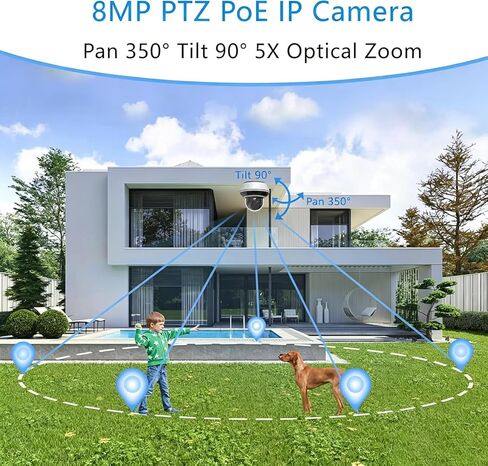 4K 8MP Mini PTZ Dome PoE IP Camera Outdoor Pan Tilt 5X Optical Zoom, 2.7-13.5mm Motorized Varifocal Lens, H.265, Ceiling/Wall Mounting, Compatible with Uniview NVR, NDAA, Black in Saudi Arabia