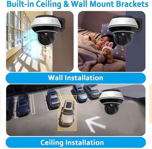 4K 8MP Mini PTZ Dome PoE IP Camera Outdoor Pan Tilt 5X Optical Zoom, 2.7-13.5mm Motorized Varifocal Lens, H.265, Ceiling/Wall Mounting, Compatible with Uniview NVR, NDAA, Black in Saudi Arabia