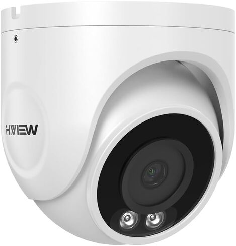 H.VIEW UltraHD 4K (8MP) Outdoor Security IP Turret PoE Camera, 3840x2160, 98ft NightVision, P67 Weatherproof, 100FT Smart Dual Light Color Night Vision, Built-in Mic,AI Human Motion Detection in Saudi Arabia