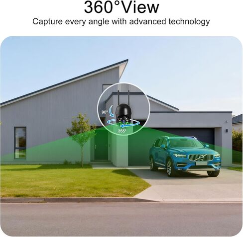 Outdoor Security Camera, 2.5K 4MP Wired WiFi Cameras for Home Security | Pan/Tilt 360° View, Auto Motion Tracking, Color Night Vision, 2-Way Audio, AI Detection Alarm in Saudi Arabia