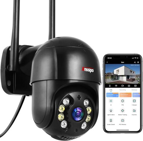 Outdoor Security Camera, 2.5K 4MP Wired WiFi Cameras for Home Security | Pan/Tilt 360° View, Auto Motion Tracking, Color Night Vision, 2-Way Audio, AI Detection Alarm in Saudi Arabia