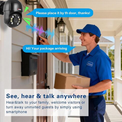 Outdoor Security Camera, 2.5K 4MP Wired WiFi Cameras for Home Security | Pan/Tilt 360° View, Auto Motion Tracking, Color Night Vision, 2-Way Audio, AI Detection Alarm in Saudi Arabia