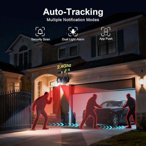 Outdoor Security Camera, 2.5K 4MP Wired WiFi Cameras for Home Security | Pan/Tilt 360° View, Auto Motion Tracking, Color Night Vision, 2-Way Audio, AI Detection Alarm in Saudi Arabia