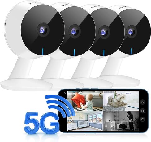 LaView 5MP 3K Cameras for Home Security Indoor,Home Security Camera for Baby/Elder/Pet/Nanny,Baby Cam Starlight Sensor Color Night Vision,US Cloud Service,Compatible with Alexa in Kuwait