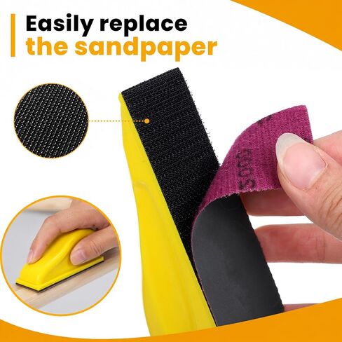 70PCS Fine Grit Sandpaper, Micro Detail Sander Paper Kit, Wet Dry Sandpaper, Grit 400 600 800 1000 1500 2000 3000, 3.5"x 1"Hand Sanding Block with Hook and Loop Sanding Strips for Crafts Woodworking in Saudi Arabia