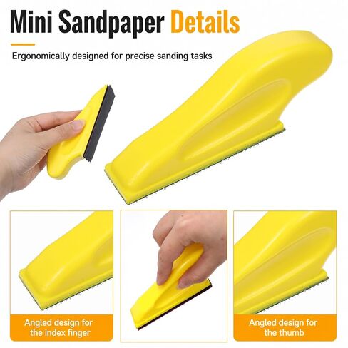70PCS Fine Grit Sandpaper, Micro Detail Sander Paper Kit, Wet Dry Sandpaper, Grit 400 600 800 1000 1500 2000 3000, 3.5"x 1"Hand Sanding Block with Hook and Loop Sanding Strips for Crafts Woodworking in Saudi Arabia