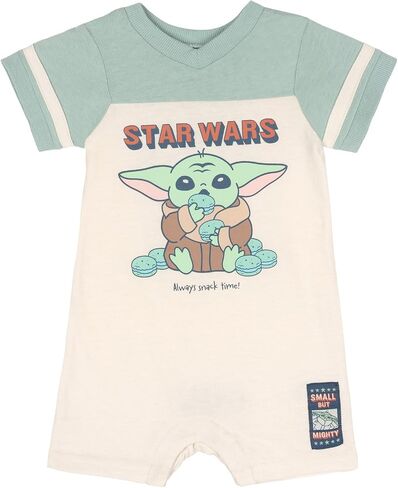 STAR WARS The Mandalorian Grogu Short Sleeve Athletic Romper Newborn to Toddler Sizes (0-3 Months - 3T) in Saudi Arabia