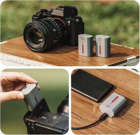FALCAM 2420mAh NP-FZ100 Replacement Battery, Rechargeable Camera Battery USB-C, Apple Find My Tracking Support Fast Charging Compatible with Sony A1, A9, A9 II, A7 III, A7R V, A7S III, A7 IV in Kuwait