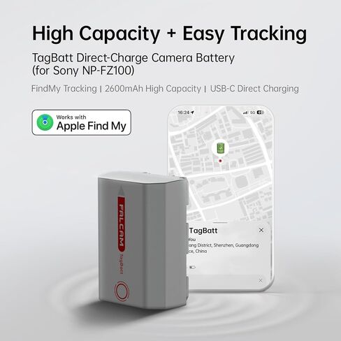 FALCAM 2420mAh NP-FZ100 Replacement Battery, Rechargeable Camera Battery USB-C, Apple Find My Tracking Support Fast Charging Compatible with Sony A1, A9, A9 II, A7 III, A7R V, A7S III, A7 IV in Kuwait