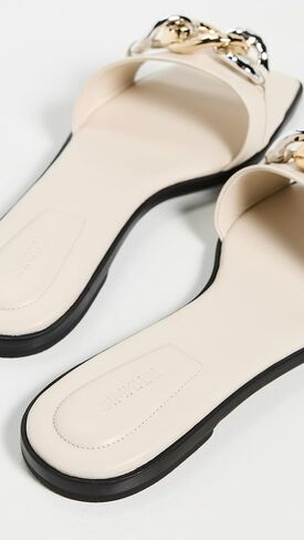 SIMKHAI Women's Arlo Chain Leather Flat Slides in Kuwait