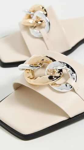 SIMKHAI Women's Arlo Chain Leather Flat Slides in Kuwait