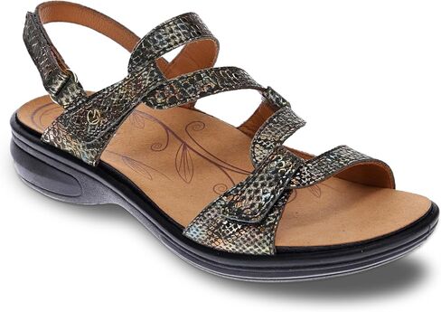 Revere Emerald 3 Women’s Sandals - Premium Soft Leather, Adjustable Straps & Contoured Footbed - Orthotic Arch Support for Stylish Comfort & All-Day Wear Peacock Python 8-8.5 M US in Kuwait