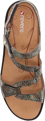 Revere Emerald 3 Women’s Sandals - Premium Soft Leather, Adjustable Straps & Contoured Footbed - Orthotic Arch Support for Stylish Comfort & All-Day Wear Peacock Python 8-8.5 M US in Kuwait