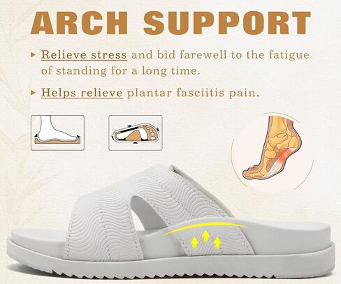 KuaiLu Womens Dressy Sandals White-CP Size 9 | Orthotic Ladies Comfort Yoga Mat Memory Foam Sport Recovery in Saudi Arabia