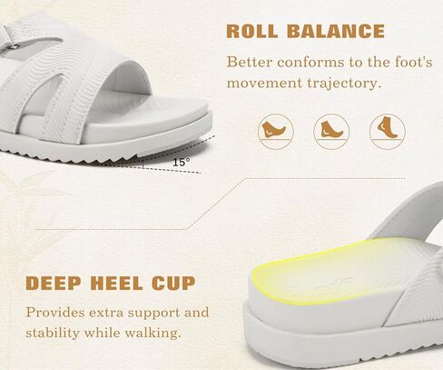 KuaiLu Womens Dressy Sandals White-CP Size 9 | Orthotic Ladies Comfort Yoga Mat Memory Foam Sport Recovery in Saudi Arabia