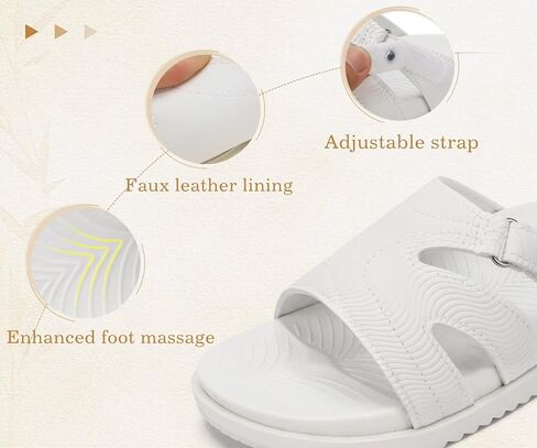 KuaiLu Womens Dressy Sandals White-CP Size 9 | Orthotic Ladies Comfort Yoga Mat Memory Foam Sport Recovery in Saudi Arabia