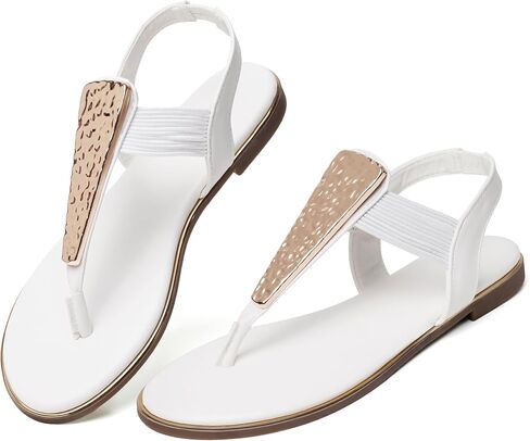 vivianly Women's Flat Sandals Dressy T-Strap Thong Flip Flops Summer Beach Casual Comfortable Strappy Sandals for Vacation Daily Wear in Saudi Arabia
