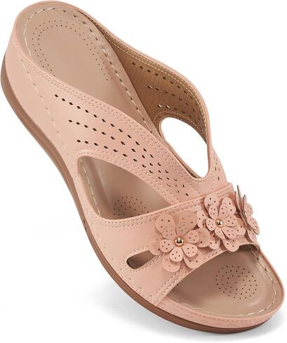 Ecetana Sandals for Women Wedge Shoes: Slip On Dressy Summer Comfortable Slides Sandals 2026 Casual Memory Foam Platform Shoes in Saudi Arabia