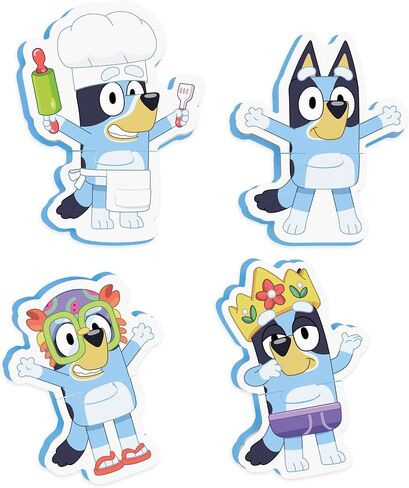 Tomy Toomies Bluey Bath Puzzle - Mix and Match Bluey Puzzle - Foam Toddler Bath Toys - Includes Mesh Bag Bath Toy Storage with Suction Cups - 8 Count - 18 Months and Up in Saudi Arabia