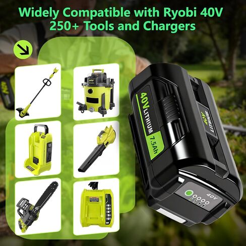 SANIU 7.5Ah Replacement for Ryobi 40V Lithium ion Battery OP4060 Compatible with Ryobi 40-Volt Max Battery OP4040 OP40401 OP4026 OP40261 OP4050A in Kuwait