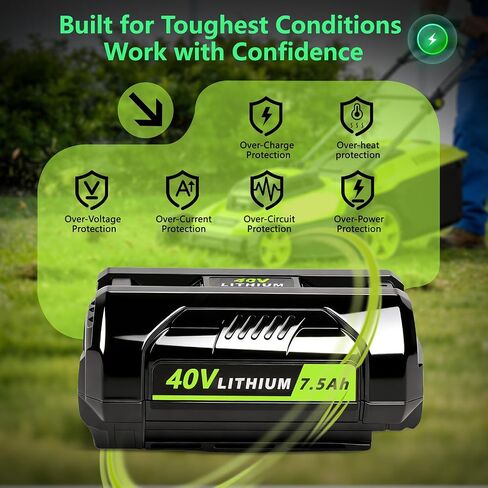 SANIU 7.5Ah Replacement for Ryobi 40V Lithium ion Battery OP4060 Compatible with Ryobi 40-Volt Max Battery OP4040 OP40401 OP4026 OP40261 OP4050A in Kuwait