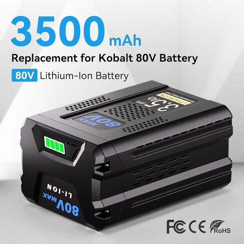 3.5Ah Replacement for Kobalt 80V Battery | Kobalt 80V Max Battery KB2580-06 KB680-06 KB580-06 KB280-06, Compatible with Kobalt 80 Volt Power Tools in Saudi Arabia