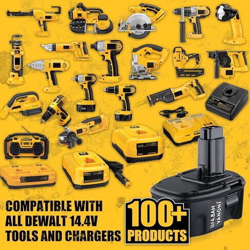 VANON DC9091 4.8Ah Ni-MH Replacement for Dewalt 14.4V Battery Compatible with Dewalt Battery XRP DC9091 DW9091 DW9094 DE9091 DE9092 DE9038 and 14.4V Power Tools 2Packs | Compatible with DeWalt Battery DC9091 DW9091 DW9094 DE9091 DE9092 DE9038 and 14.4V Po in Saudi Arabia
