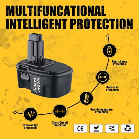 VANON DC9091 4.8Ah Ni-MH Replacement for Dewalt 14.4V Battery Compatible with Dewalt Battery XRP DC9091 DW9091 DW9094 DE9091 DE9092 DE9038 and 14.4V Power Tools 2Packs | Compatible with DeWalt Battery DC9091 DW9091 DW9094 DE9091 DE9092 DE9038 and 14.4V Po in Saudi Arabia
