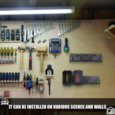 ترقية 4 فتحات حامل البطارية على الحائط يناسب أحدث مثقاب Dewalt 18V/20V وMilwaukee 18V، مساحة كبيرة مناسبة عالميًا للخدمة الشاقة من الفولاذ الصلب M18 رف تخزين البطارية، احتفظ بالأداة في المنظم in Saudi Arabia