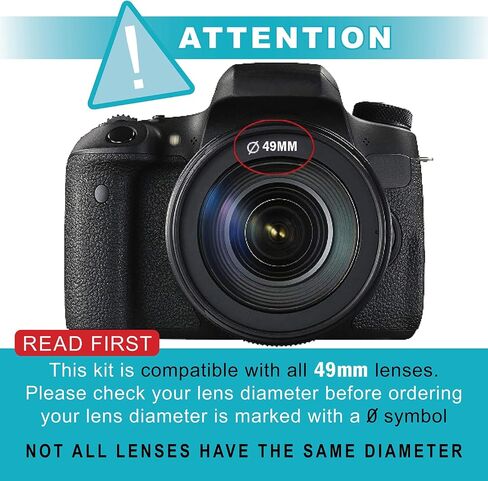 49mm Accessory Bundle for Canon EOS: R100, R50, R10, M5, M6 Mark II, M6 + LP-E17 Battery + 256GB Memory Card + Wide Angle + Telephoto Lens + Battery Charger + Backpack + Flash + More in Saudi Arabia