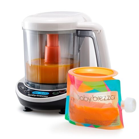 Baby Brezza One Step Baby Food Maker Deluxe – Auto shut Off, Dishwasher Safe Cooker and Blender to Steam + Puree Organic Food for Infants + Toddlers - Set of 3 Pouches + 3 Funnels in Saudi Arabia