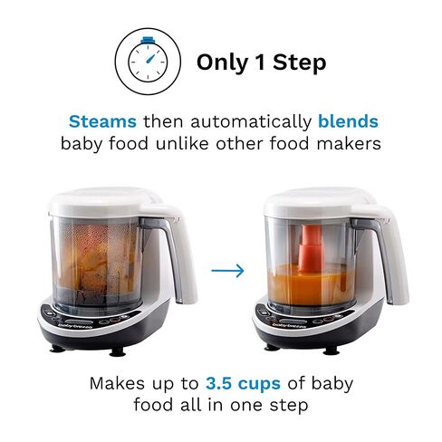 Baby Brezza One Step Baby Food Maker Deluxe – Auto shut Off, Dishwasher Safe Cooker and Blender to Steam + Puree Organic Food for Infants + Toddlers - Set of 3 Pouches + 3 Funnels in Saudi Arabia