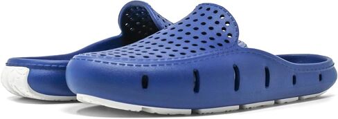 Floafers Sunset Slide - Unisex Slides - Sectional Traction - Utility Hole At Heel - Scuff-Proof Rubber Outsole Navy Peony/Bright White Men's 5, Women's 7 Medium in Kuwait