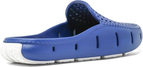 Floafers Sunset Slide - Unisex Slides - Sectional Traction - Utility Hole At Heel - Scuff-Proof Rubber Outsole Navy Peony/Bright White Men's 5, Women's 7 Medium in Kuwait