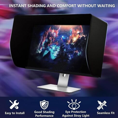 32-inch Desktop Computer Screen Hood, Monitor Hood for Sun Glare, Computer Shade, That Provides Privacy and Protection, for Office, Play Games in Saudi Arabia