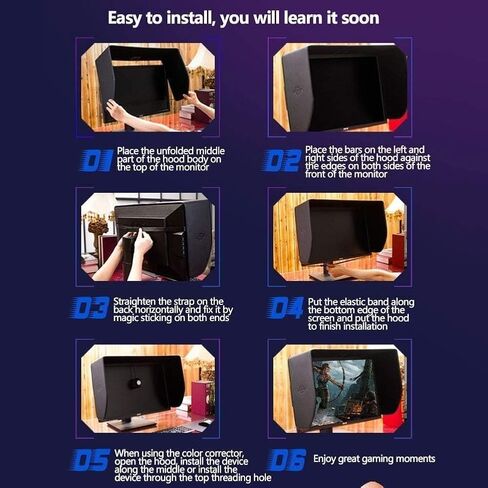 32-inch Desktop Computer Screen Hood, Monitor Hood for Sun Glare, Computer Shade, That Provides Privacy and Protection, for Office, Play Games in Saudi Arabia
